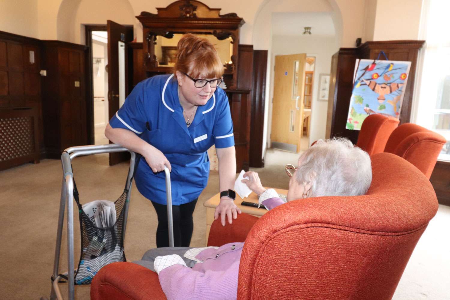 carer looking after Knowle care home elderly resident 